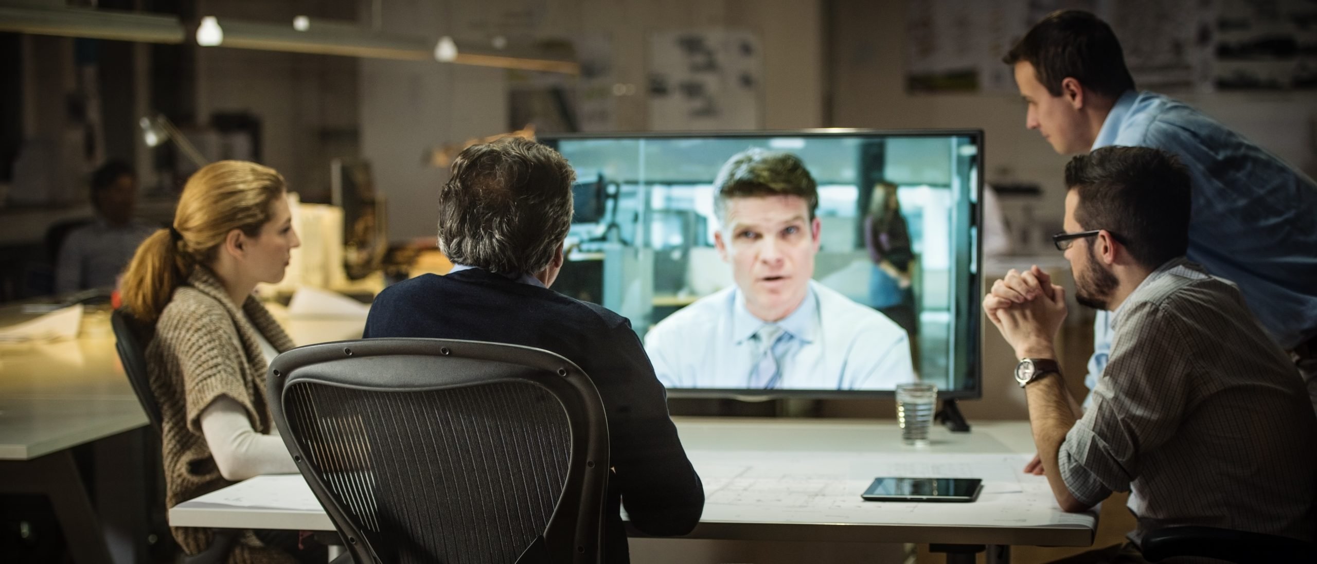 Business team having video conference chat