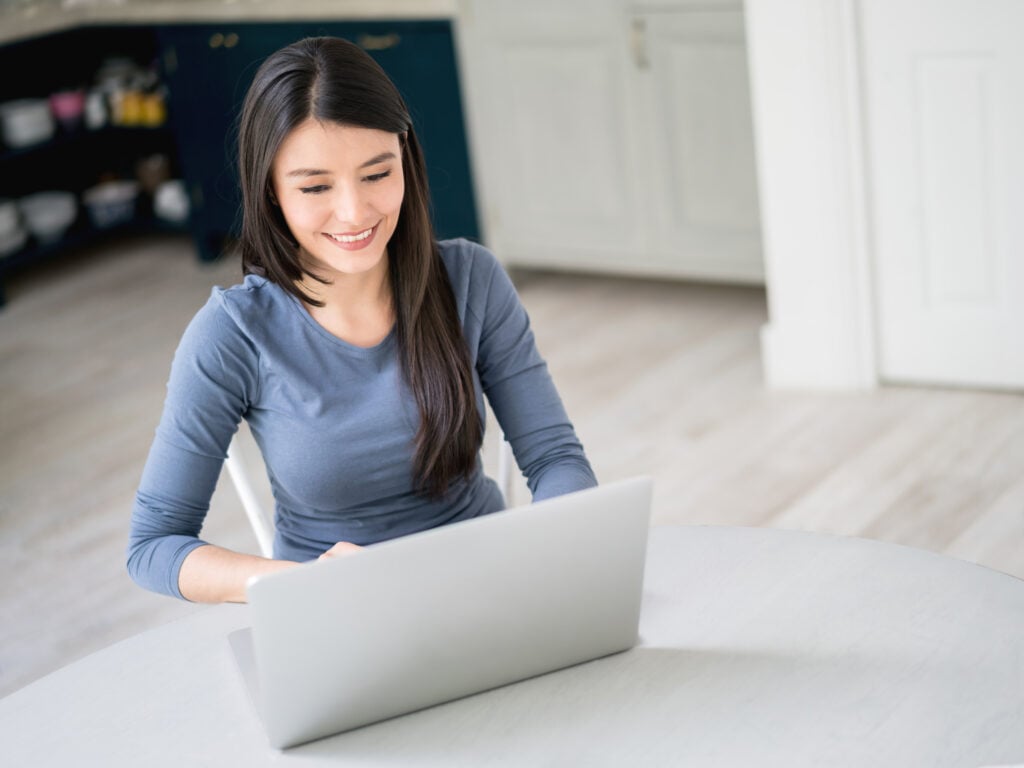 Happy Woman Working From Home