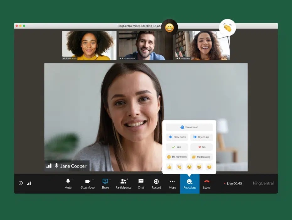RingCentral - Participants Reactions Emojis