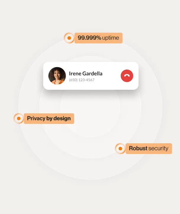 RingCentral App's 99.999% uptime standard of reliability in every phone call