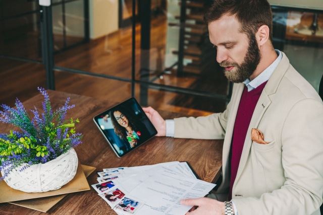 HR manager conducting job interview with candidate on video call