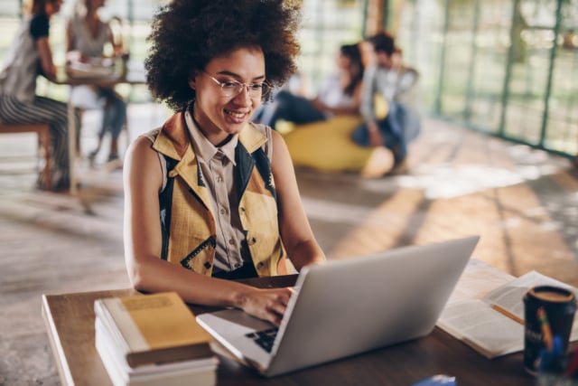 The woman providing professional advice via video call