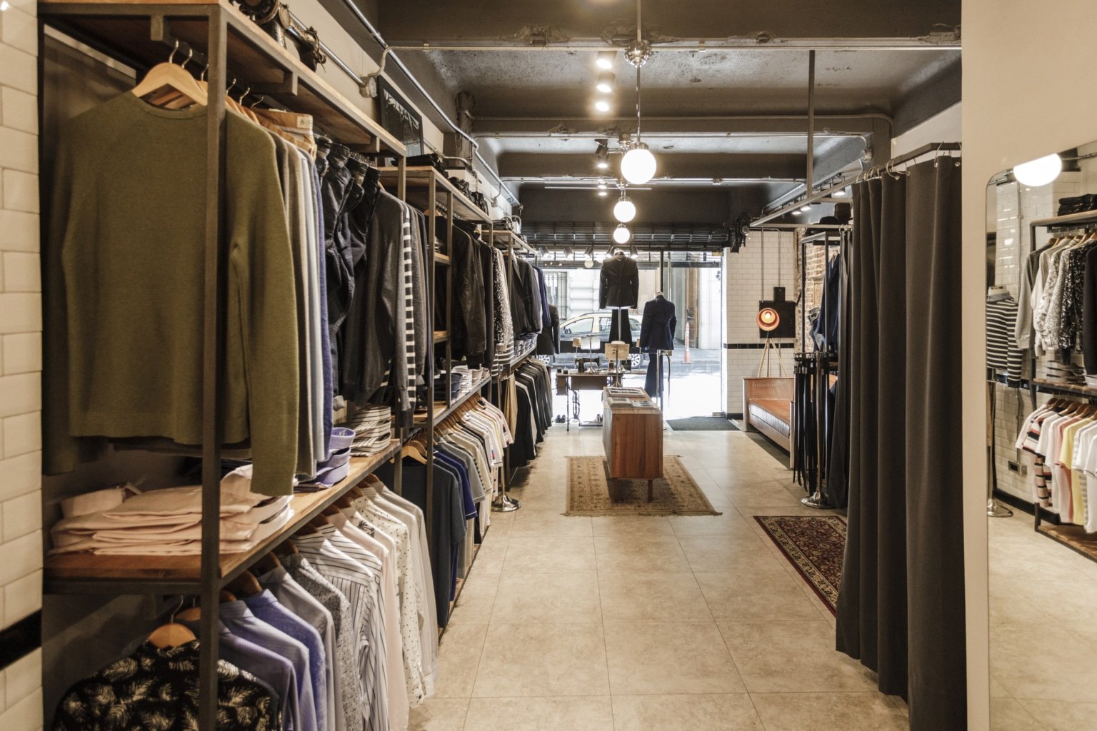 Interior Image of a empty tailor shop for custom clothing.