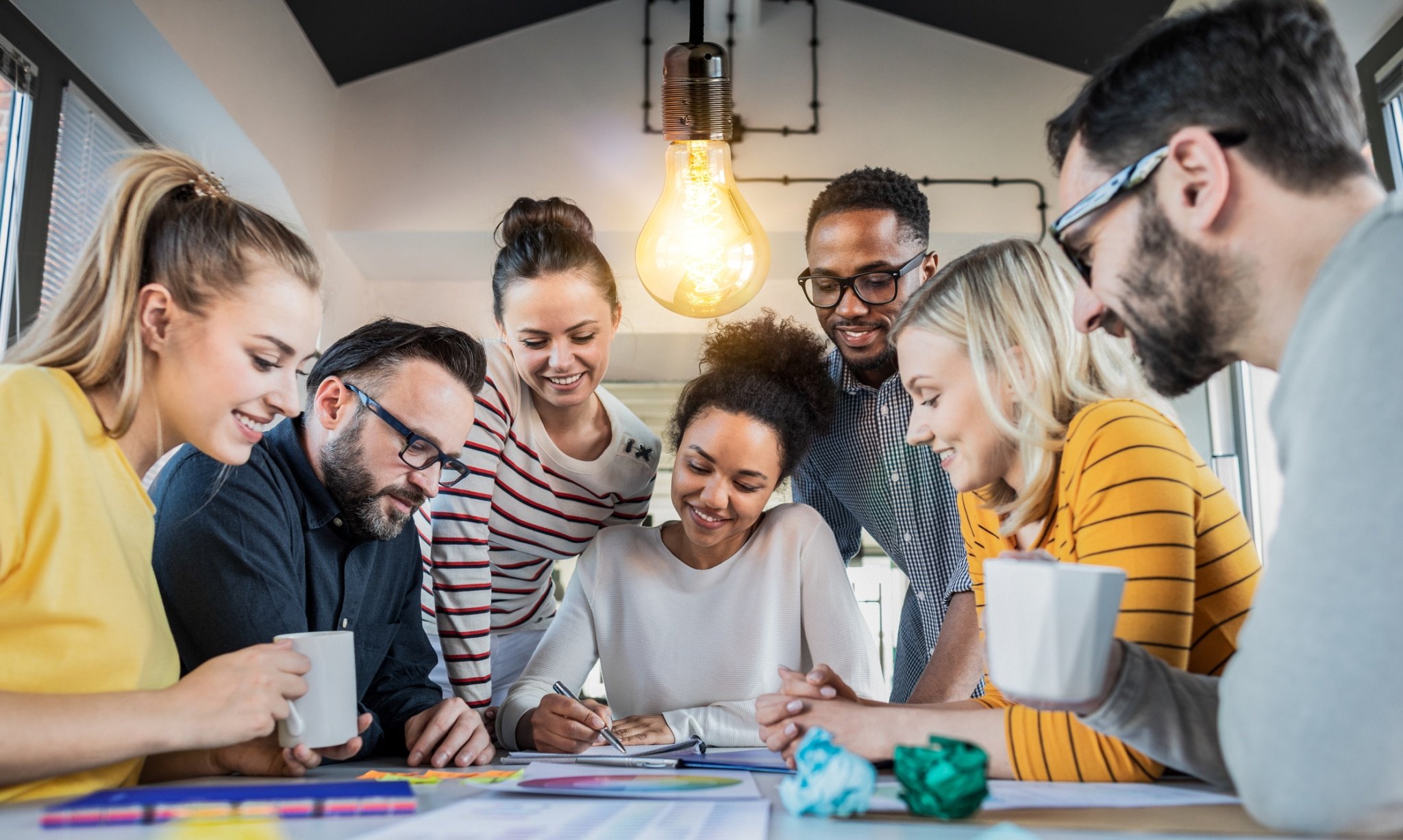 business people are discussing together a new startup project