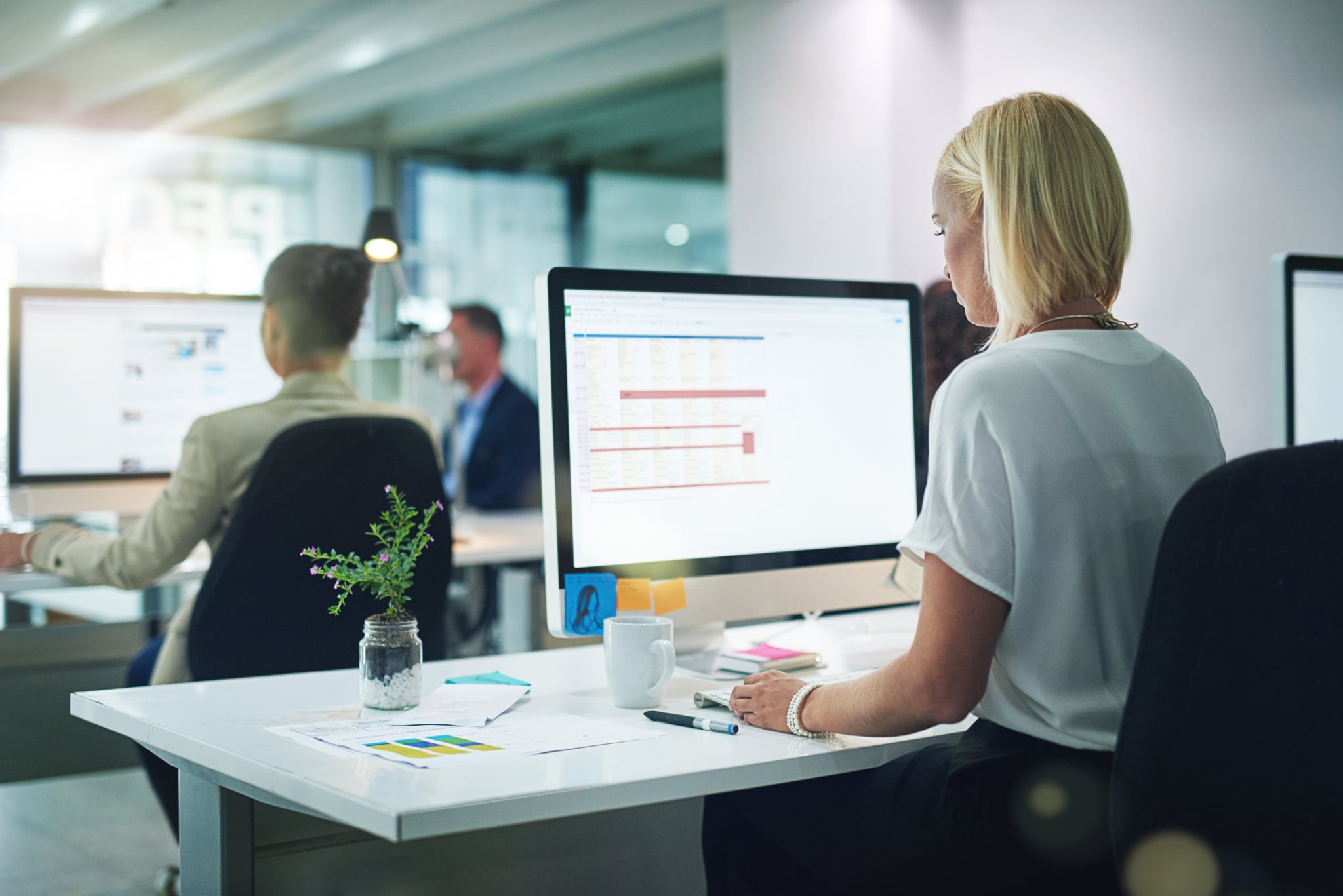 businesspeople working in the office