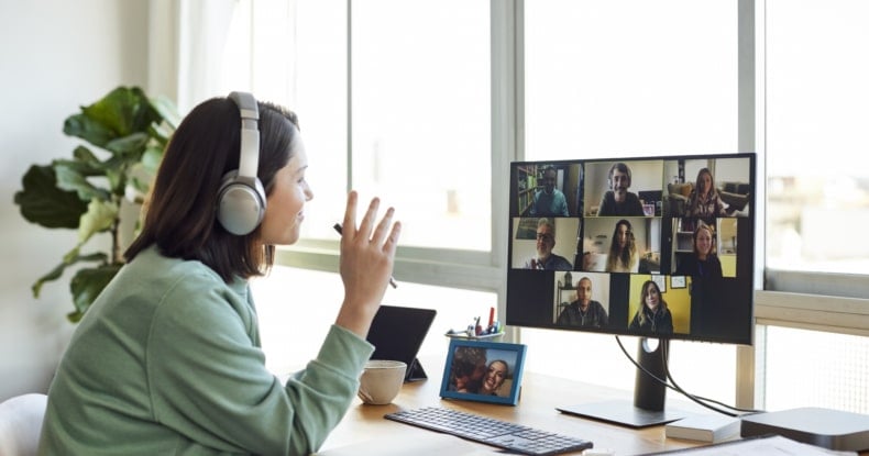 Businesswoman Discussing On Video Call In Home Office-222