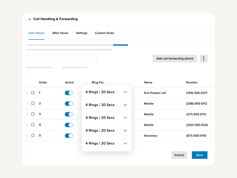 call handling and forwarding-320