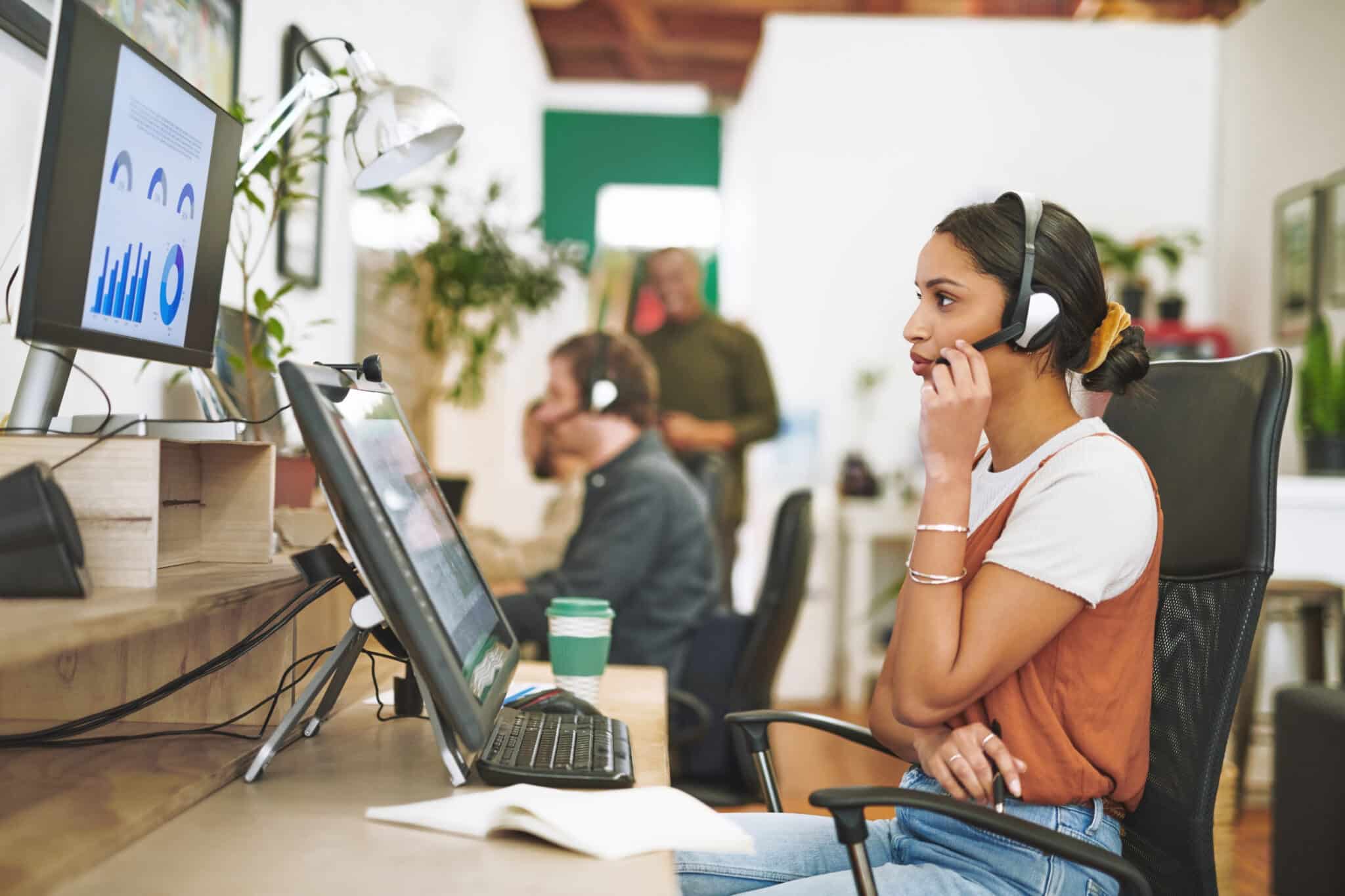 people working in a contact centre