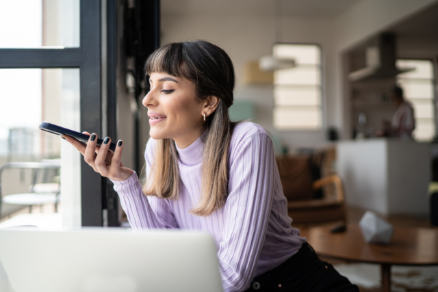 A virtual assistant interacting with voice commands on a phone