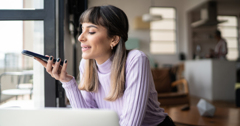 A virtual assistant interacting with voice commands on a phone