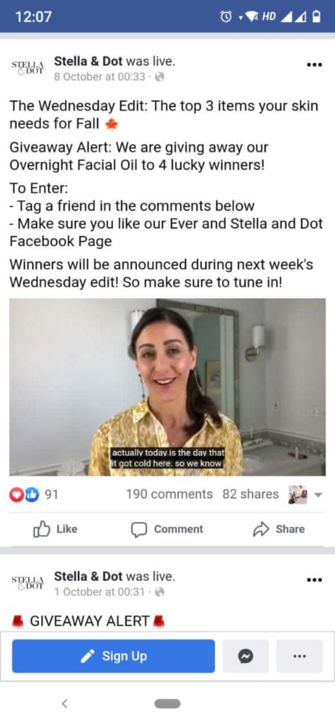 stella and dot facebook cross post