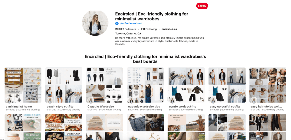 encircled pinterest profile