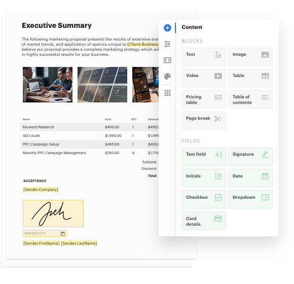 PandaDoc offers a sales tool for quickly creating proposals, contracts, and other documents