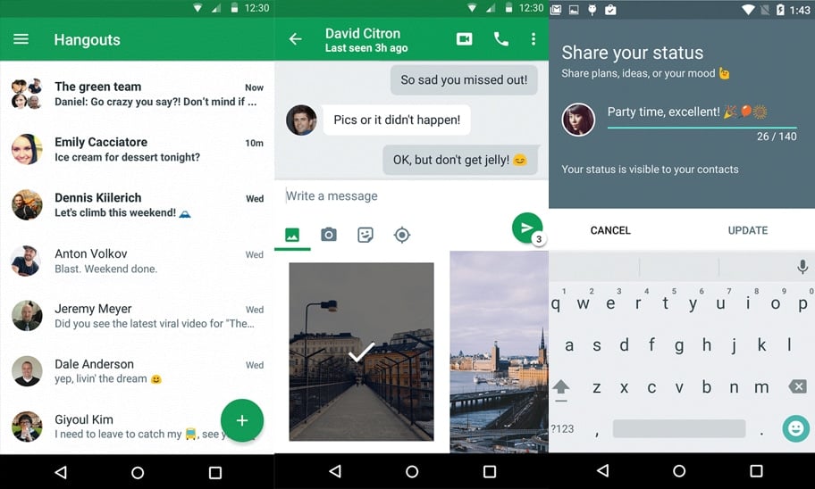 Google Hangouts messaging system