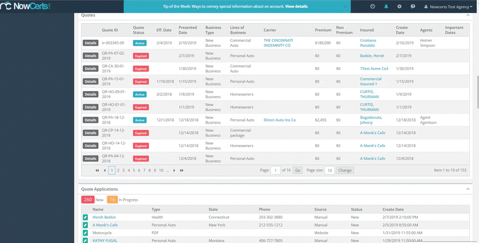 AMS and CRM apps: NowCerts