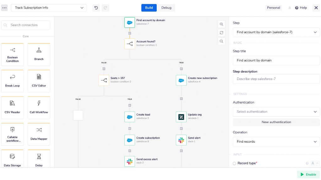 Tray.io workflow builder