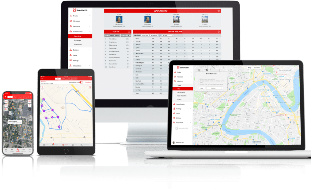 SalesRabbit offers sales team tracking, sales territory planning, and digital contracts