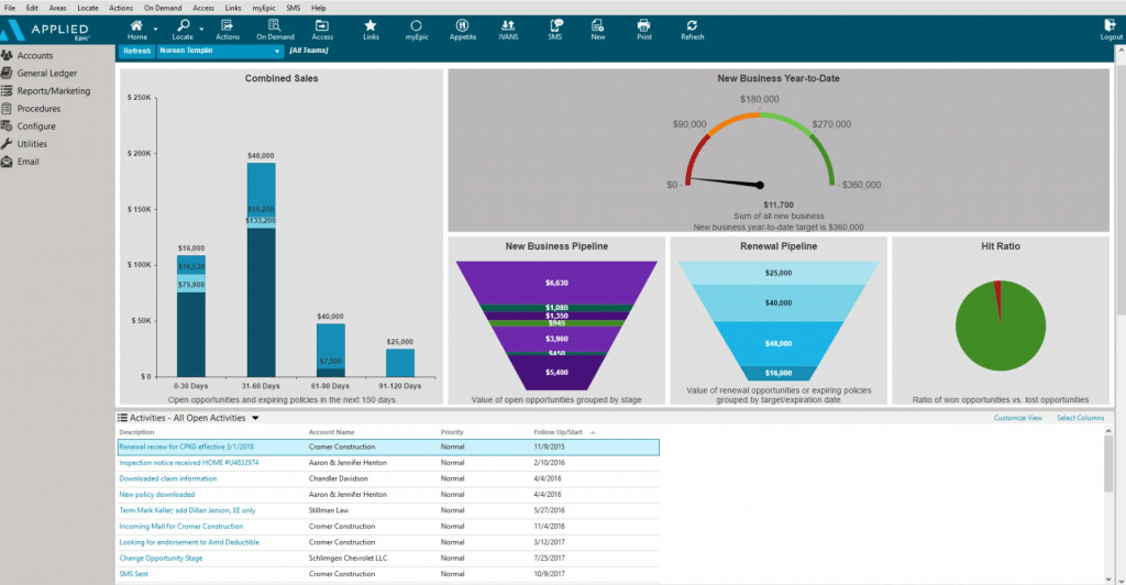 AMS and CRM apps: Applied Epic