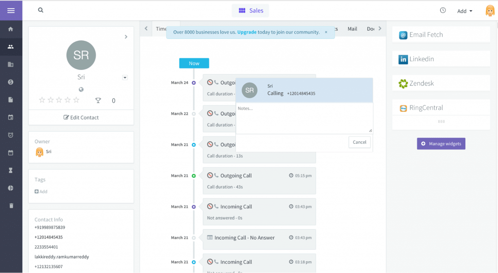 RingCentral and Agile CRM Integration