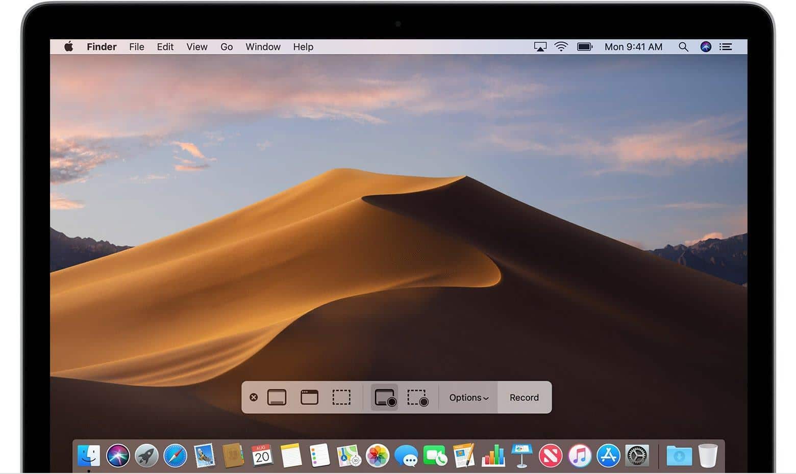 Mac users can use the shortcut “Shift-Cmd-5” on their keyboard to access screen recording controls