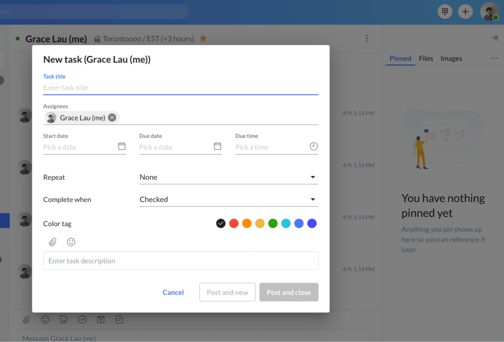 task management productivity feature in RingCentral app