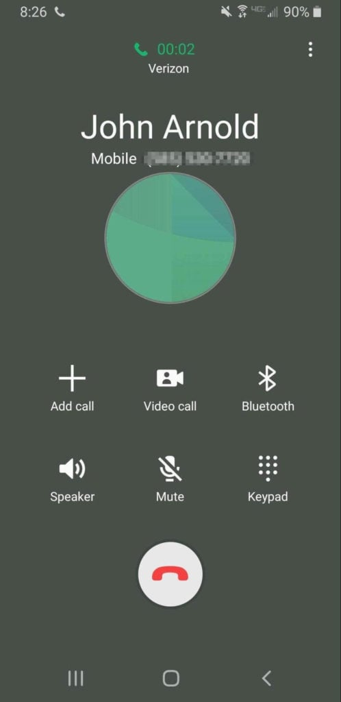 Once the first person has joined the conference call on Android, click the “add call” button.