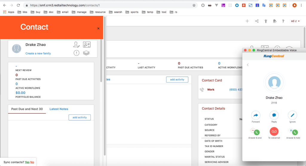 redtail crm and ringcentral integration