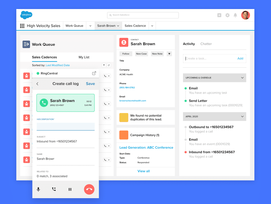 ringcentral salesforce integration