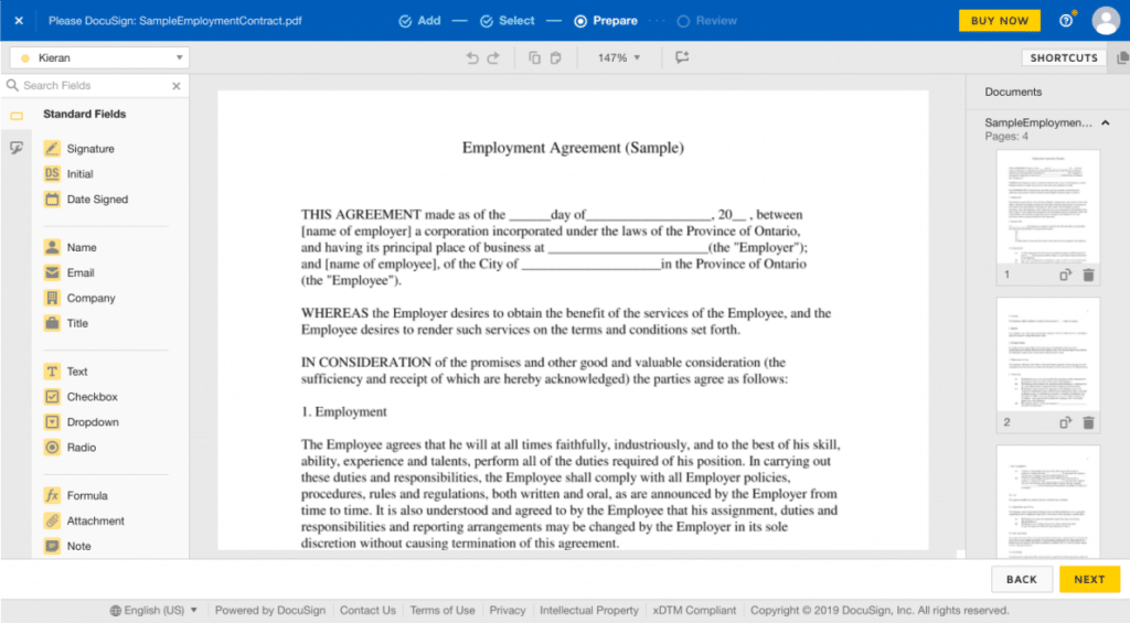 docusign sales management tool