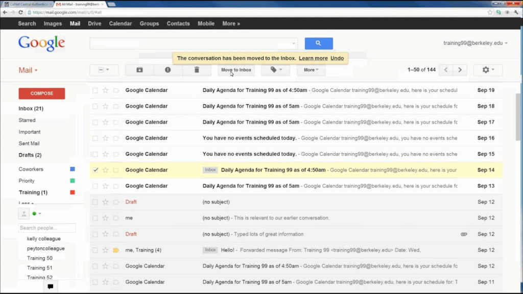 gmail interface