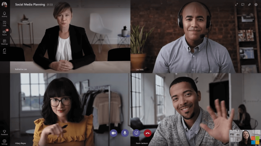 microsoft teams group video chat app