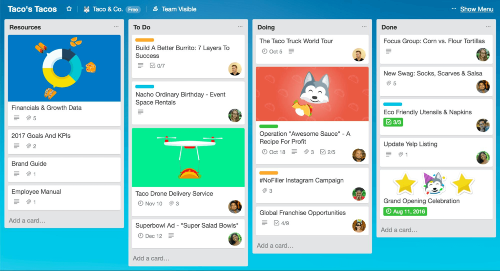 trello's productivity tool