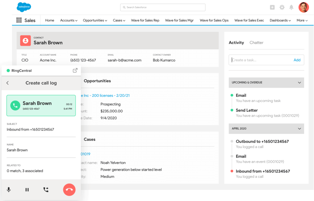 salesforce ringcentral integration