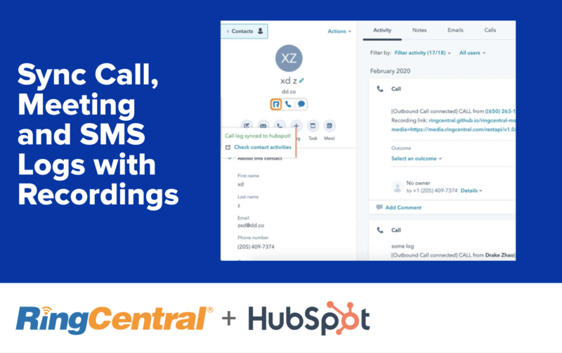 sync hubspot recordings ringcentral