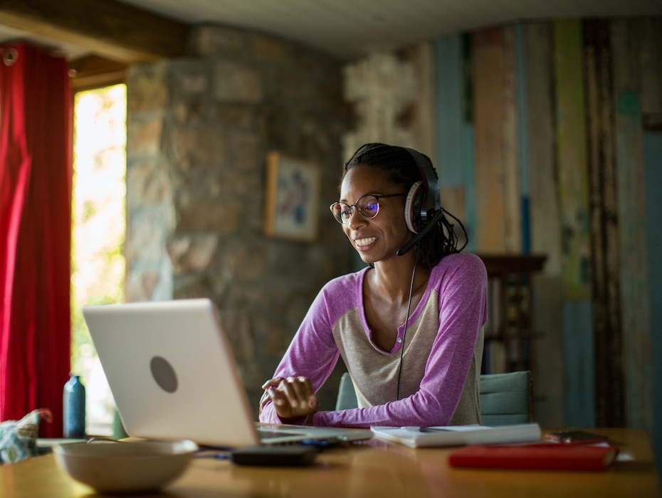 Employee uses RingCentral app, checking its new features for integrations and API