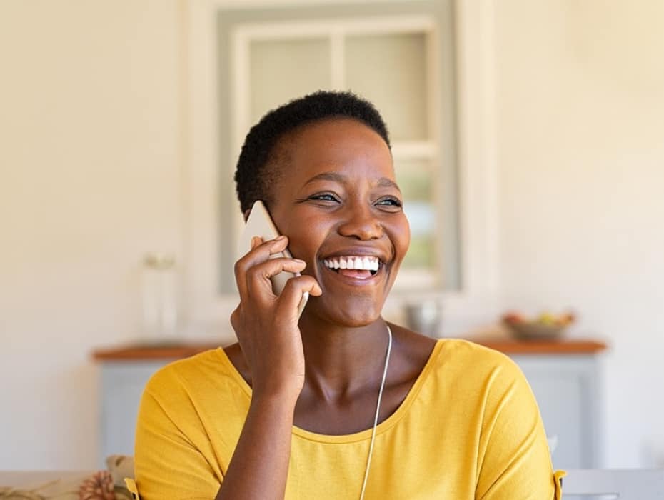 Woman talking on the phone