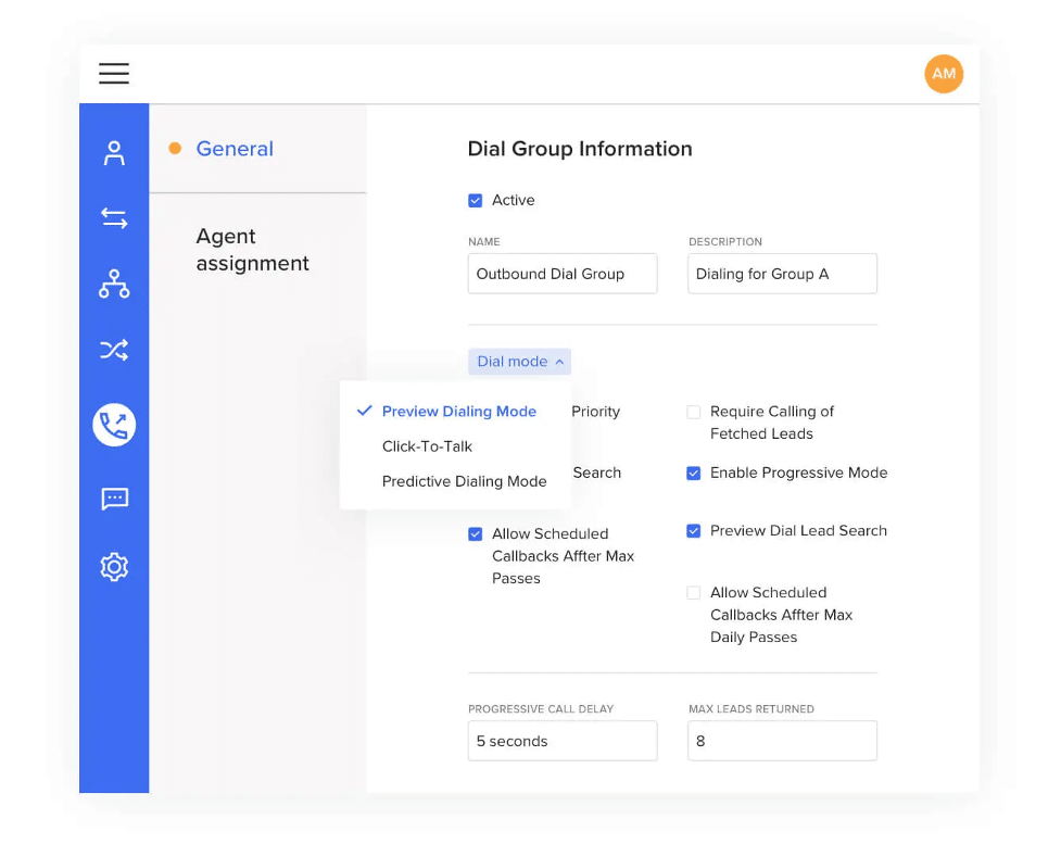 RingCentral Engage Voice dial group info dialers