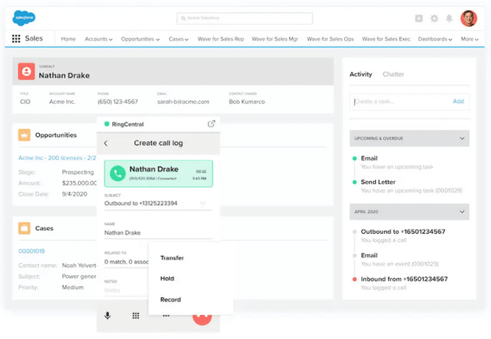 Salesforce with RingCentral integration