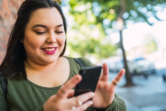 Woman looking at her phone