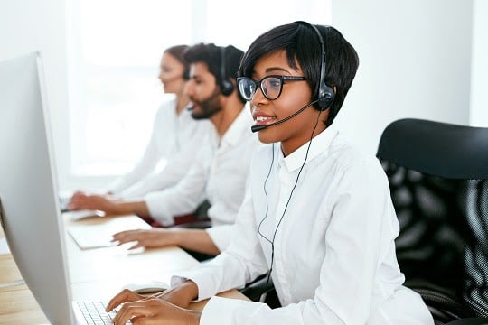 Three contact center representatives