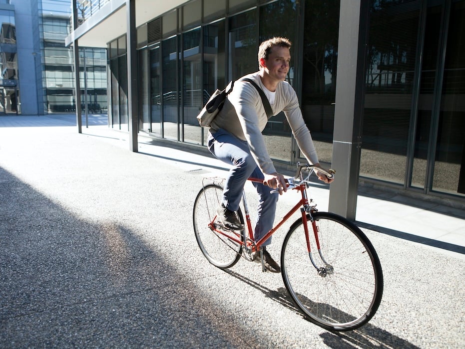 person riding bicycle work from anywhere