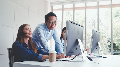 agents at their desks