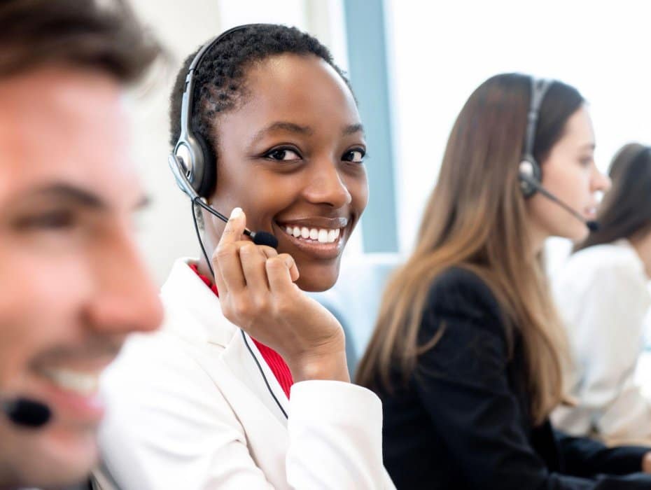 contact center agent smiling