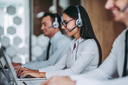 group of contact agents at their desks