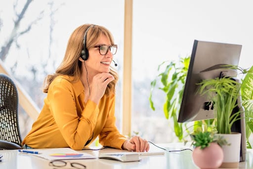 woman at her desk