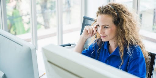 woman at her desk