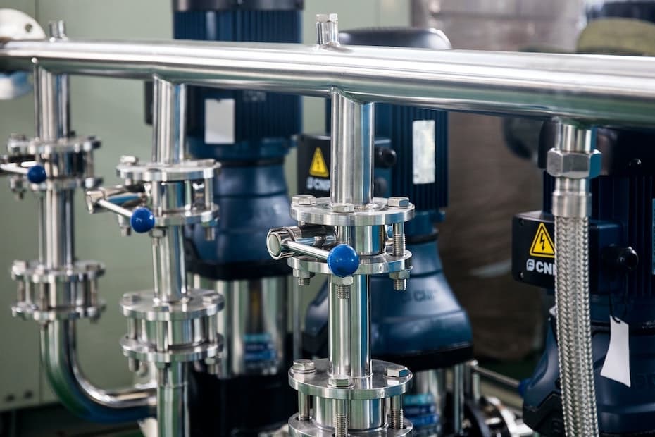 A close-up shot of misc. equipment in a healthcare life sciences production plant.