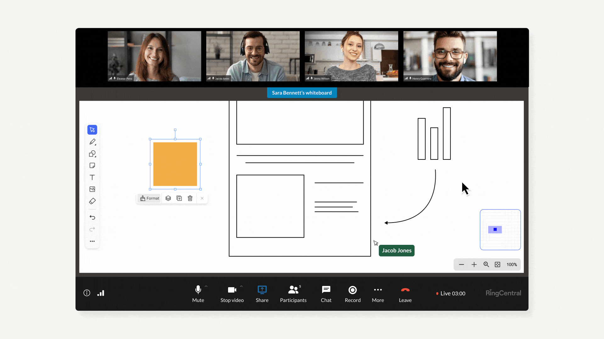 RingCentral Whiteboard mini map