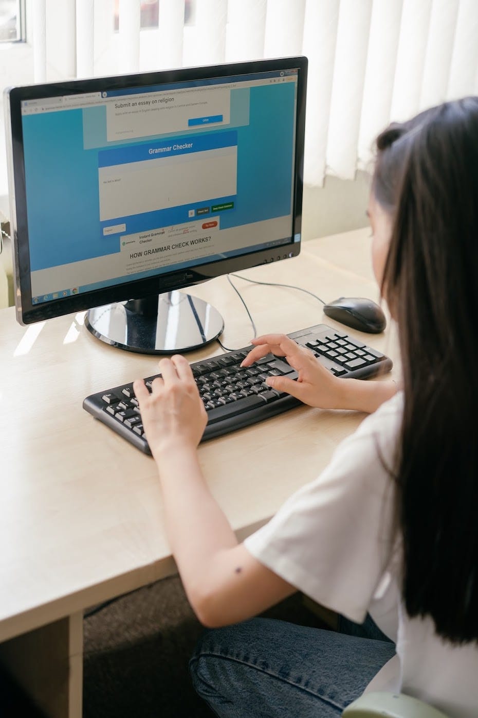 Student using a computer to learn