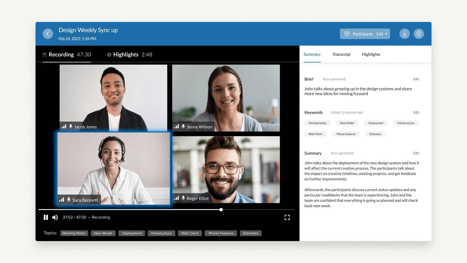 conversation intelligence: video meeting transcripts